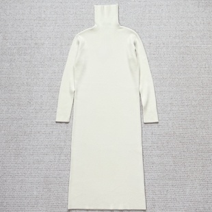 妞妞家秋冬新品女士TH美丽诺羊毛粗针厚实高领长款毛织连衣裙8559