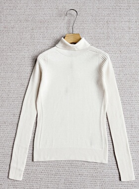 妞妞家秋冬新品女士TH简约美利奴羊毛半高领长袖针织打底衫8678