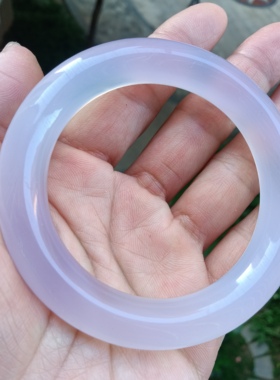 时尚正品纯天然紫玉髓圆条手镯52mm，纯天然原色无优化，实物拍摄