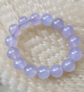 新鲜出炉纯天然原色巴西玛瑙紫玉髓卡14mm手串手链