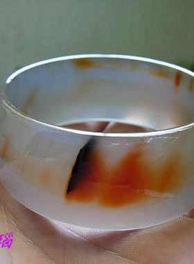 纯天然原色加宽加厚水晶玛瑙手镯