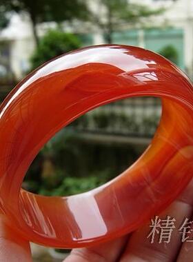 正品精美纹理纯天然巴西玛瑙手镯56mm 通透荧光 女款手腕火热风情