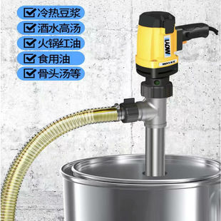 手提式220v电动抽液泵304食品级不锈钢插桶泵豆浆酒水抽油耐高温
