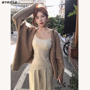韩系Chic温柔慵懒风毛衣女春秋季2026新款初秋季针织开衫外套上衣