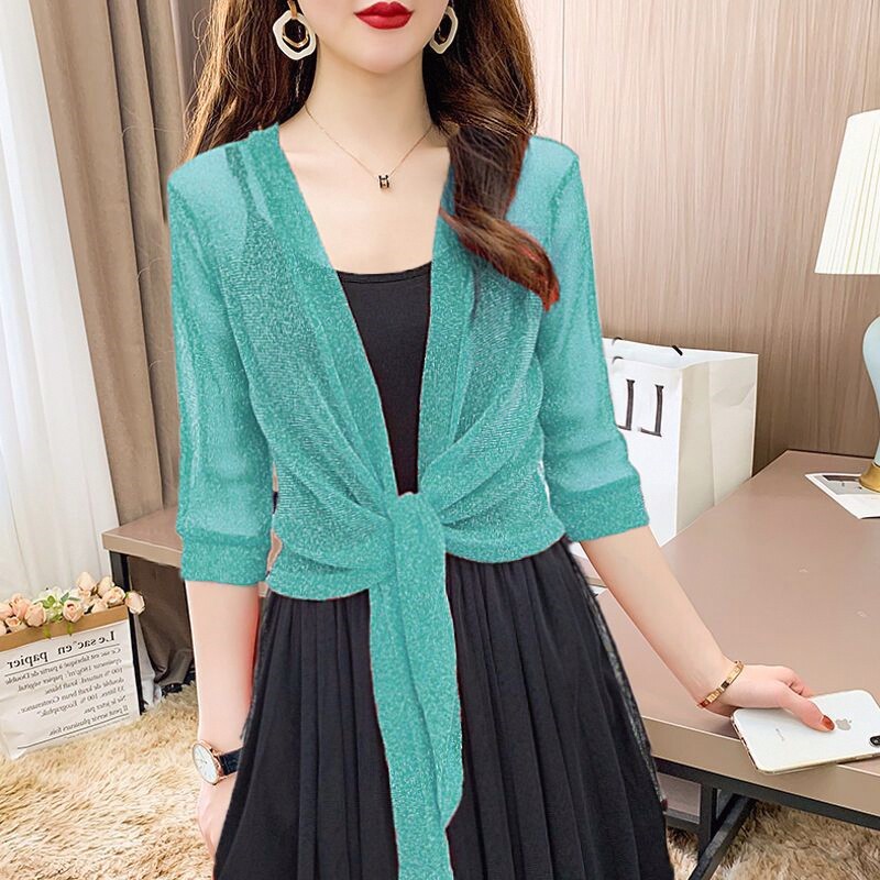 2026年夏新款小披肩外套女开衫网纱短款外搭大码蕾丝坎肩披肩外搭