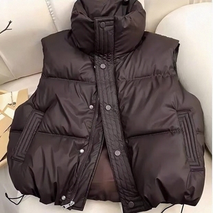 免洗2026年新款秋冬季棉马甲韩版宽松小个子短款显瘦立领坎肩外套