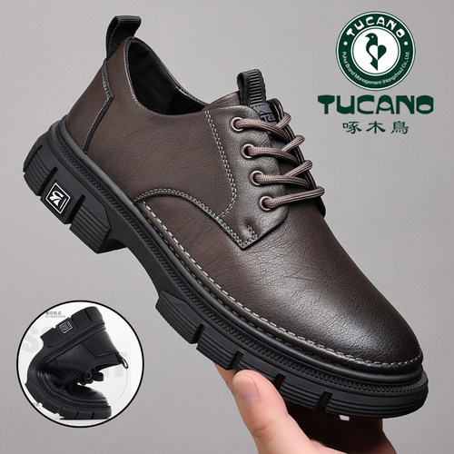 啄木鸟真皮休闲鞋防滑软底软面