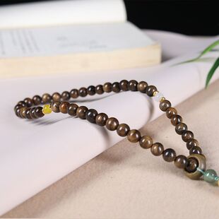 奇楠环念珠天然佛珠佛宝宝挂件沉香手持diy文玩吊坠跑男女手串车