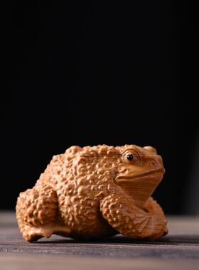 招财进宝摆件实木文玩金蟾祈福