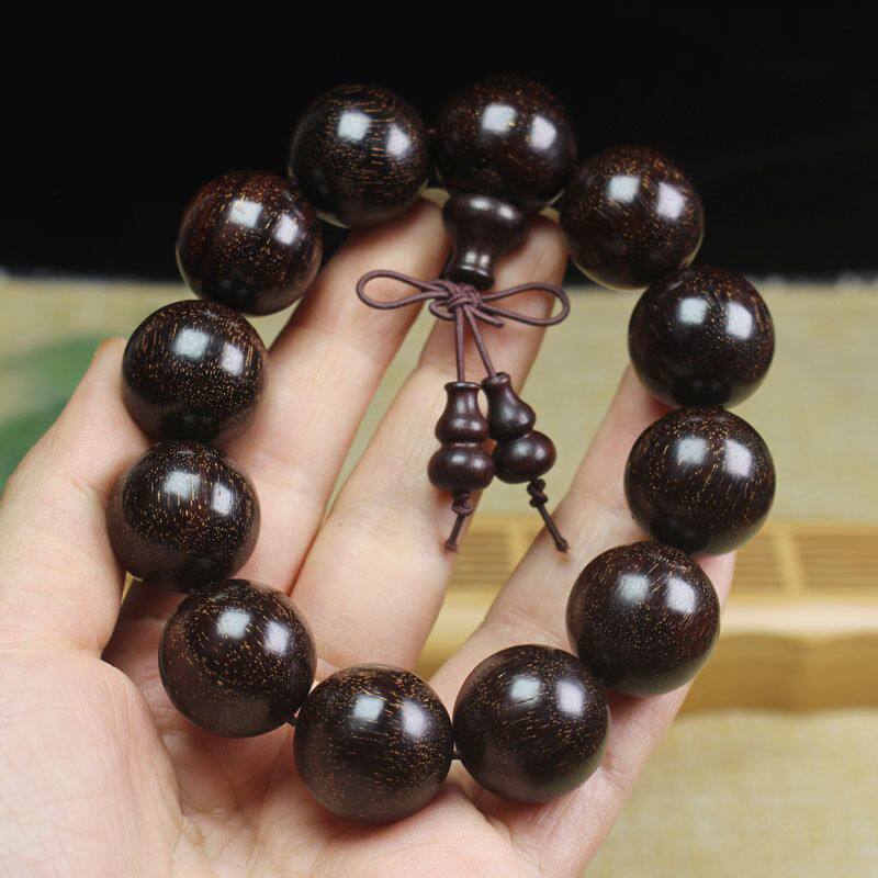 文玩手串顺纹佛珠手链赞比亚厂家木质小叶20情侣饰品紫檀血檀金星