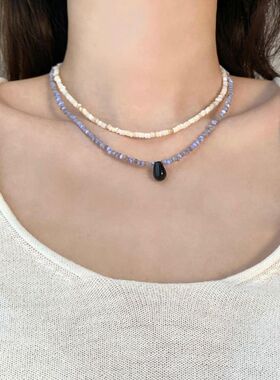 锁骨链天然串珠不规则锁骨精致