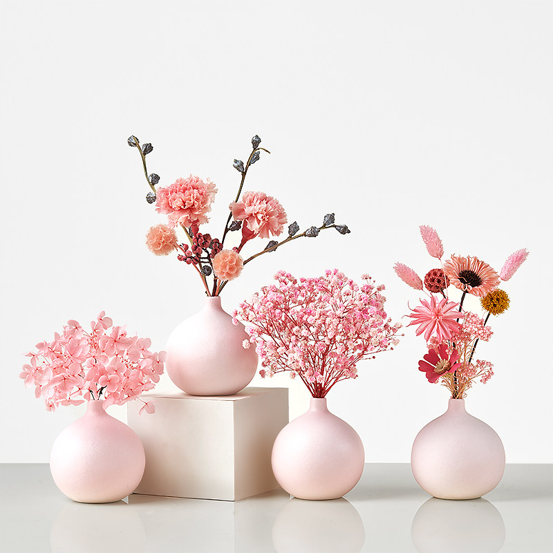 干花装饰桌子摆件干花花束家居摆设永生花花束小束真花瓶迷你北欧