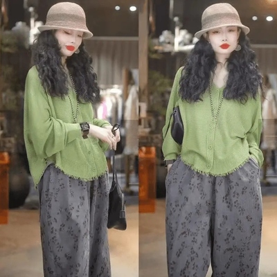 夏季复古百搭慵懒风气质显瘦针织天丝麻防晒开衫