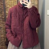 2025冬季 棉服宽松外套 百搭洋气显瘦雅丹风加棉保暖衬衫 新款 时尚