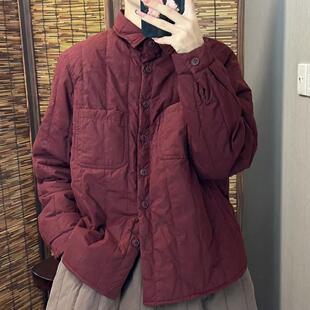 2025冬季新款时尚百搭洋气显瘦雅丹风加棉保暖衬衫棉服宽松外套