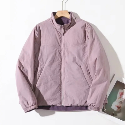 轻暖泡芙！冬新款驼绒2面穿棉衣立领防风保暖宽松棉服厚外套