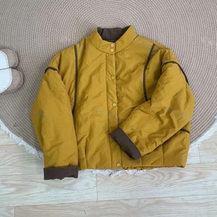 棉服休闲常规款 宽松型短款 2025冬季 百搭宽袖 立领外套潮 新款 薄款