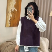 百搭休闲简约复古针织坎肩女 时尚 2026纯色圆领马甲背心春秋季 新款