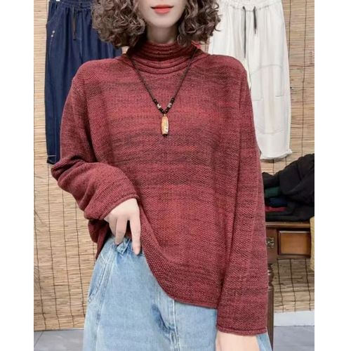 2025秋冬新款休闲百搭韩版时尚显瘦棉线半高领针织衫加厚毛衣2959