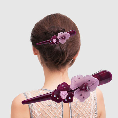 后脑勺抓夹盘发大号鸭嘴夹一字夹