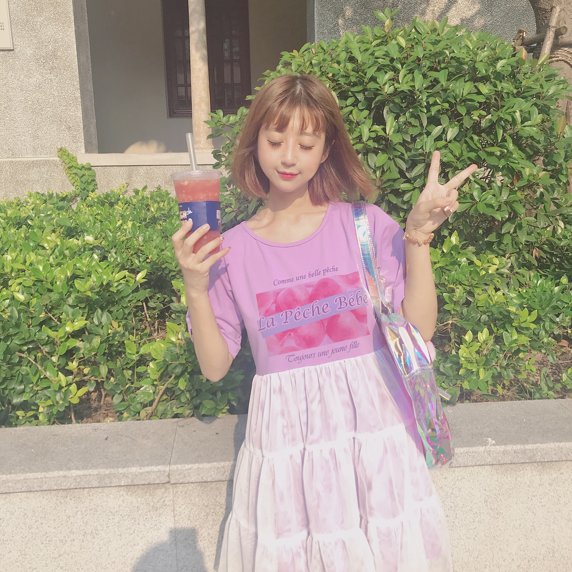 ¡¾Tomichan¡¿¶À¼Ò¶¨ÖÆbaby peachÆ´½ÓÍøÉ´¶ÌÐäÁ¬ÒÂȹŮÏÄ