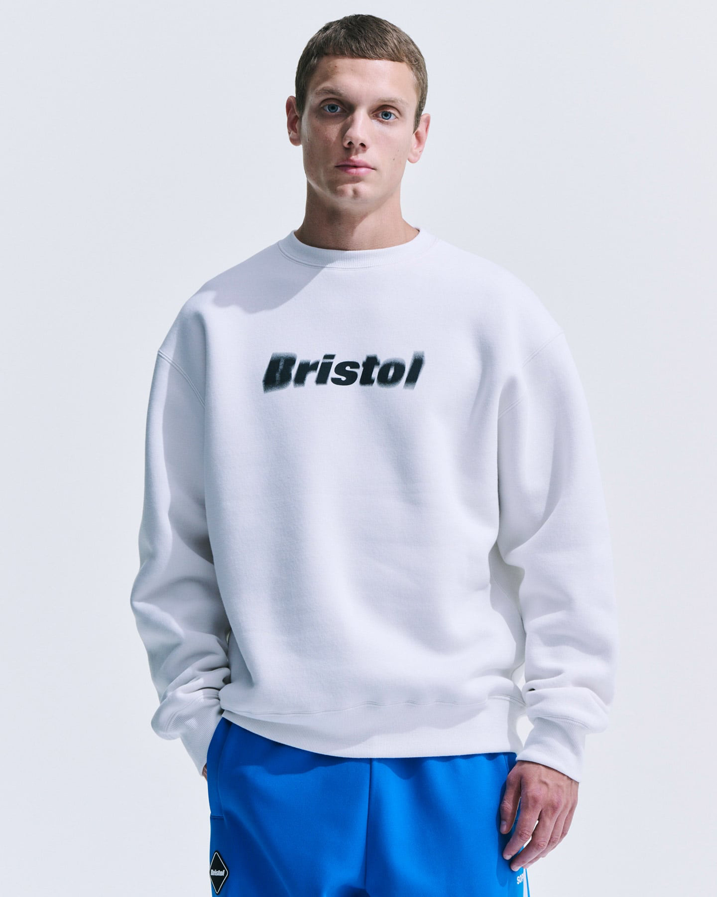 FCRB BLURRED LOGO CREWNECK SWEAT 24aw 男士宽松版加绒圆领卫衣