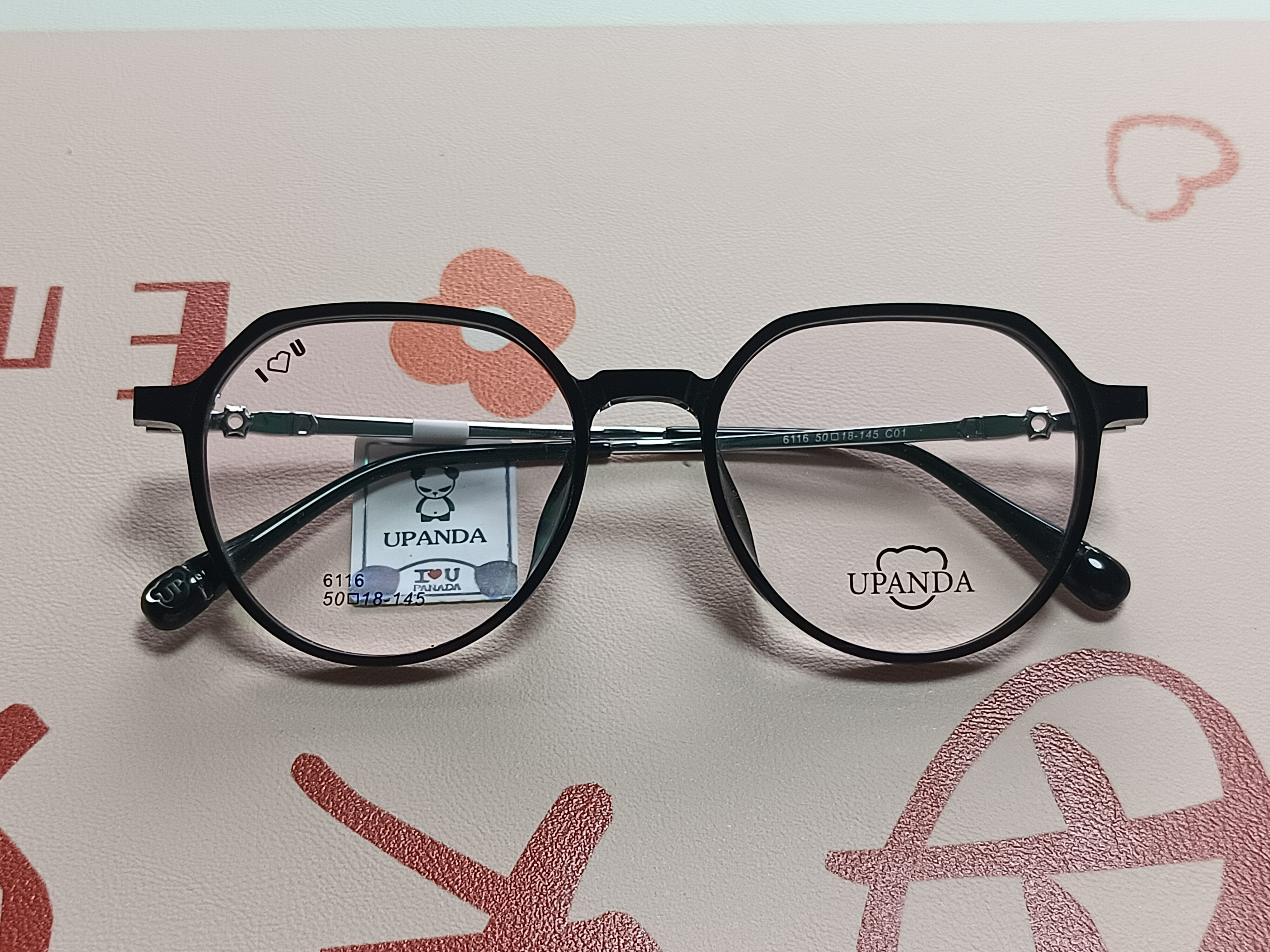 高品质合金镜架型号熊猫6116近视远视散光实体眼镜店