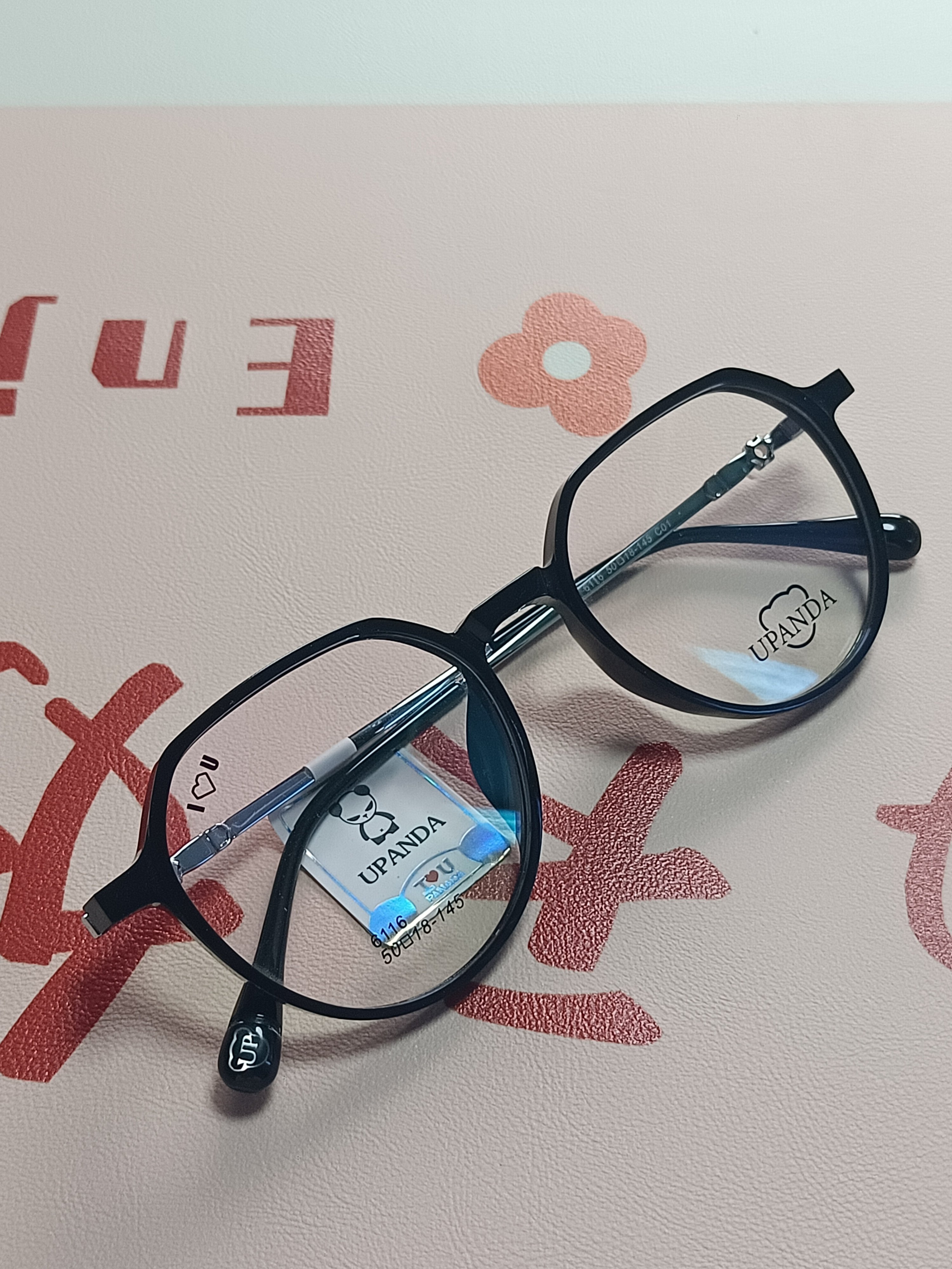 高品质合金镜架型号熊猫6116近视远视散光实体眼镜店