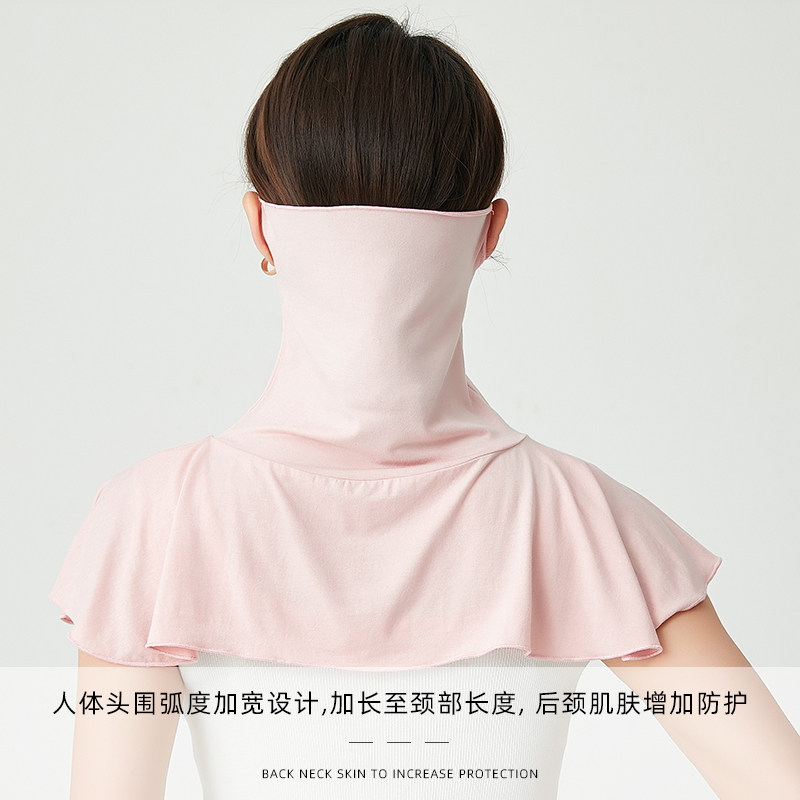 SUMMER SILK SUNSCREEN MASK WOMENS FULL FACE NECK PROTECTOR SHOULDER PADS BREATHABLE MULBERRY SILK SUNSHADE DRIVING MOSTLY A LARGE NECK SCARF WOMEN