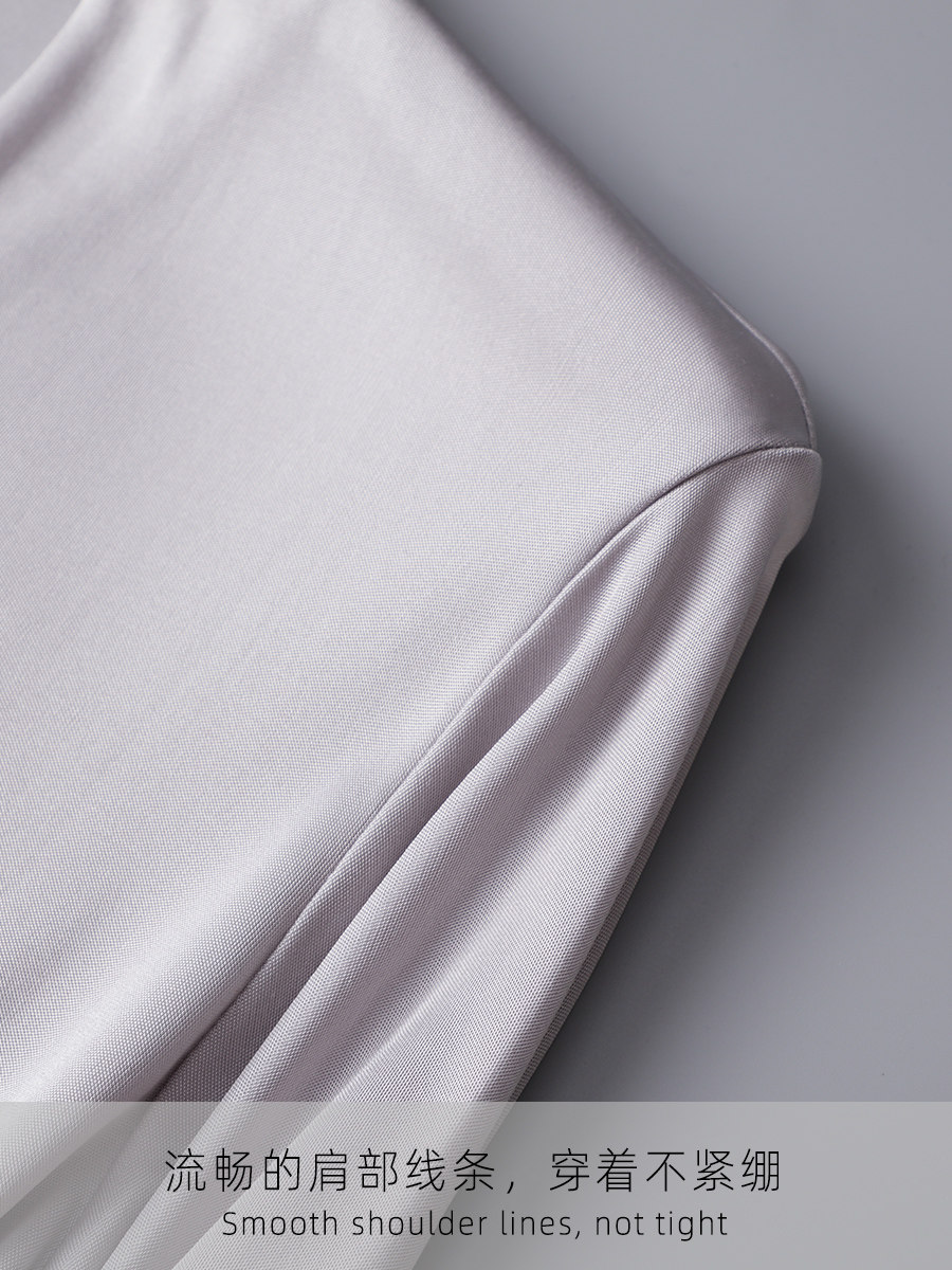 MULBERRY SILK PURE COLOR V-NECK TOP WOMENS SILK SIMPLE PULLOVER FASHION BOTTOMING SHIRT SKIN-FRIENDLY BREATHABLE ALL-MATCH LONG-SLEEVED