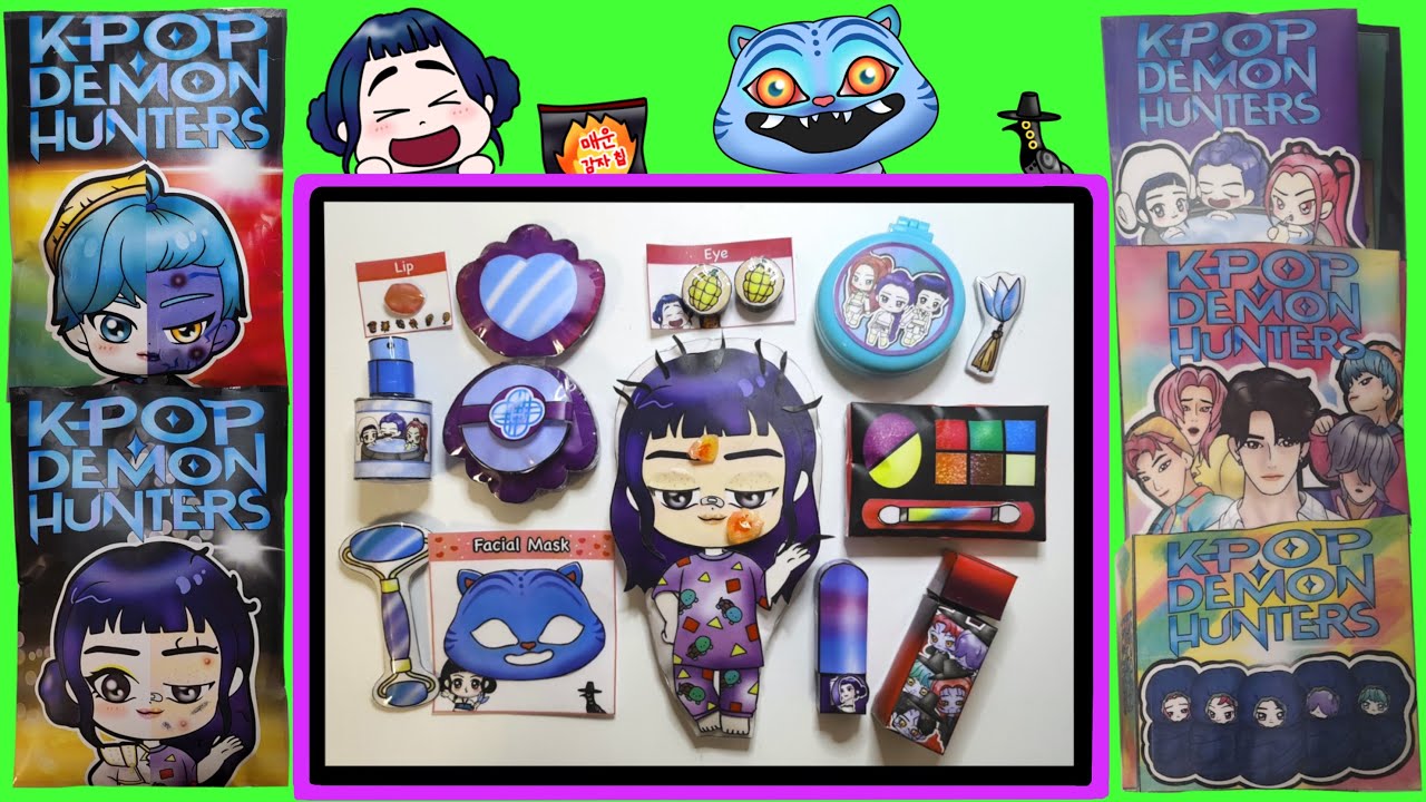 KPOP猎魔女团护肤盲袋安静周边换装贴纸儿童手工创意diy益智玩具