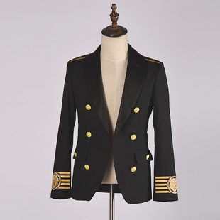 春秋男西服袖口刺绣狮子头肩章新年歌手演出酒会舞台军阀装9006-1