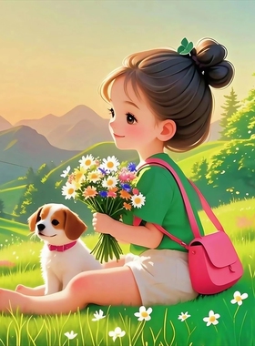 温暖治愈小女孩贴画卧室浴室出租房墙面装饰遮瑕美痕贴纸防水自粘