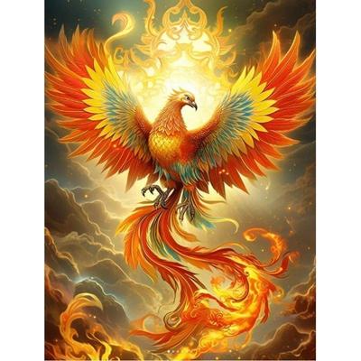 新年凤凰图案汽车贴纸凤舞九天春节吉祥贴画客厅玄关书房墙车贴纸