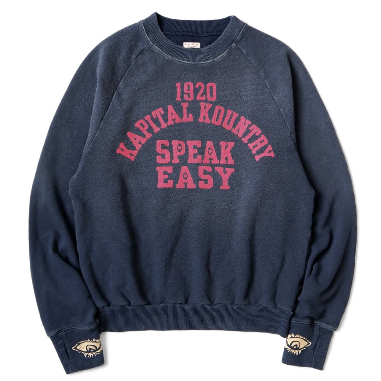 thumbnail for 25SS KAPITAL Kazuhiro Hirata Japanese casual cotton eye print distressed pullover loose crewneck sweatshirt