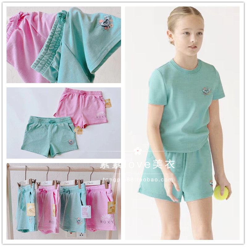 简单柔软 三件包邮 外贸 女童中大童7-16岁 毛圈运动休闲短裤