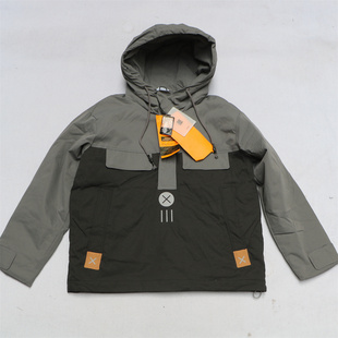 外贸冬季户外防风连帽羽绒服男防风套头棉服休闲外套半拉链冲锋衣