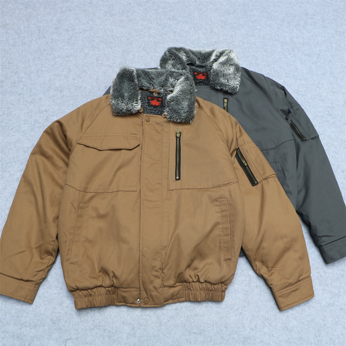 冬季内胆羊羔绒翻领夹克棉衣外套