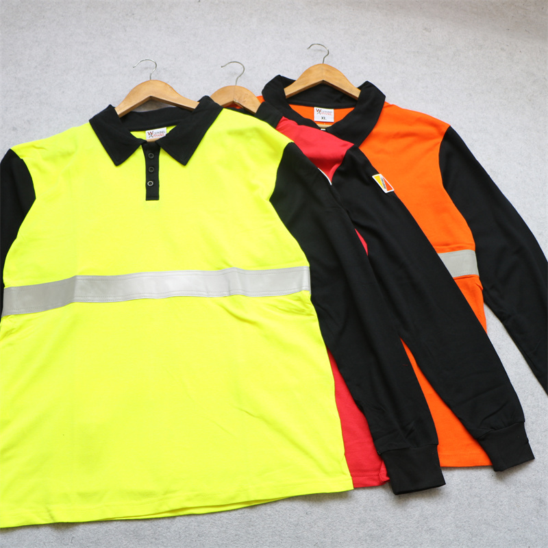 长袖户外工装服男士反光条PLOL衫