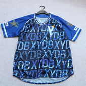 棒球服潮流字母网眼速干半袖 开衫 T恤 BF男女嘻哈短袖 外贸日单夏季