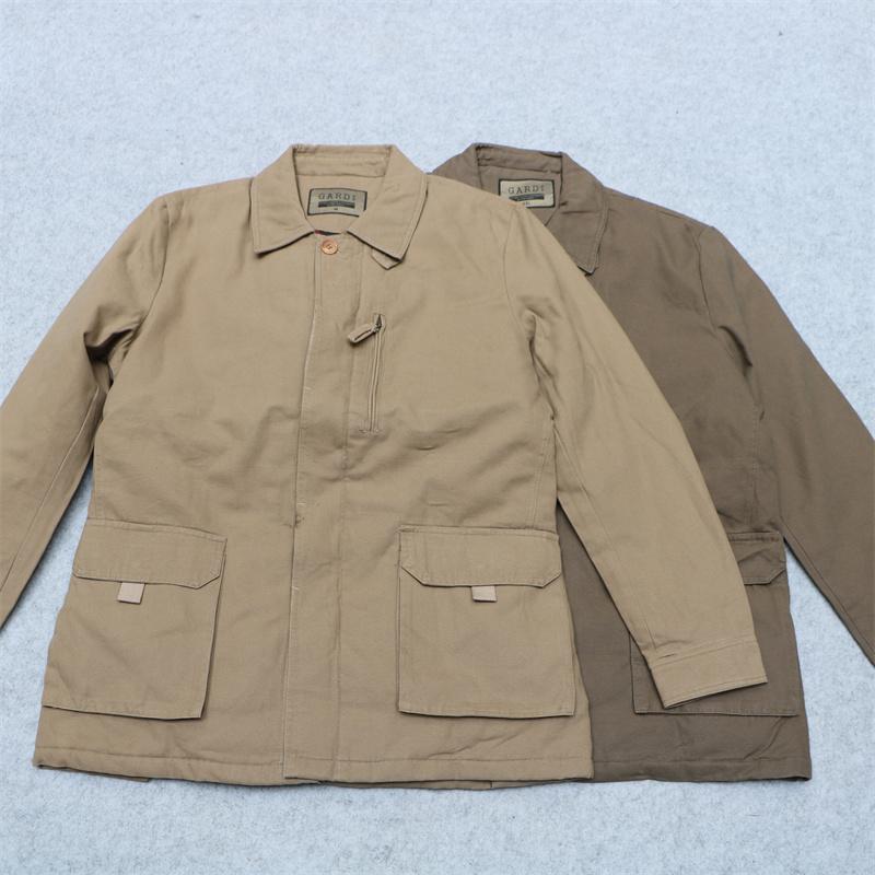 薄棉衣风衣外套做旧风棉服双开叉