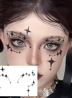 星星可爱鬼妆容脸贴蜘蛛眼妆唯美仿妆儿童彩绘纹身贴恐怖甜酷男女