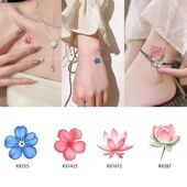 高颜值可水洗唯美花朵彩色纹身贴防水持久手臂锁骨小清新遮疤贴纸