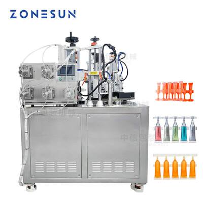 ZONESUN 全自动灌装封尾机 5头陶瓷泵乳液软管滴管次抛灌装封尾机