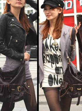 阿卡莫伊手工真皮大容量女复古百搭牛皮包之千呼万唤始出来E04335