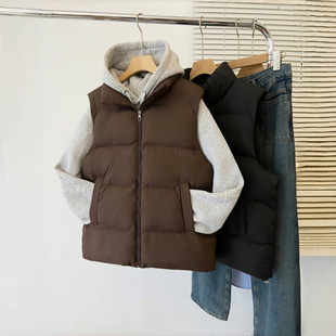 超好看减龄 胖mm大码棉服马甲秋冬女新款简约百搭坎肩外穿外套612