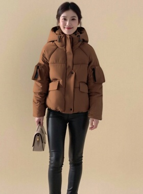 新款百搭小个子棉服女2025年冬季宽松保暖棉服韩版加厚面包服外套