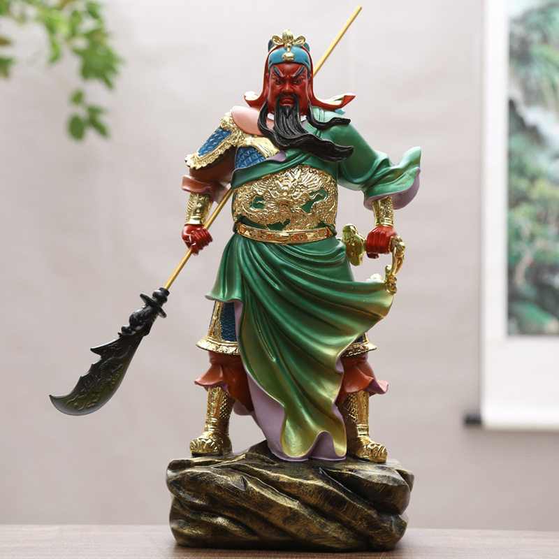 关二爷供奉神像九龙关羽财神招财横刀武财神关公神像风水关公摆件