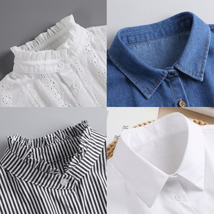 春秋冬季毛衣打底内搭装饰领子女士百搭假衣领荷叶边立领衬衫假领