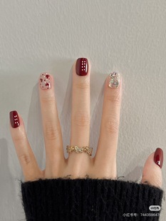 新年秋冬元 旦猫眼穿戴甲显白可拆卸甲片新娘高级感精致假指甲